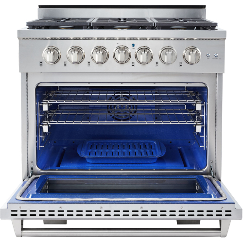 NXR Ranges feature large capacity ovens with heavy duty hinges